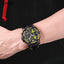 Modern Men's Black Quartz Sports Watch with Silicone Strap