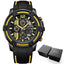 Modern Men's Black Quartz Sports Watch with Silicone Strap