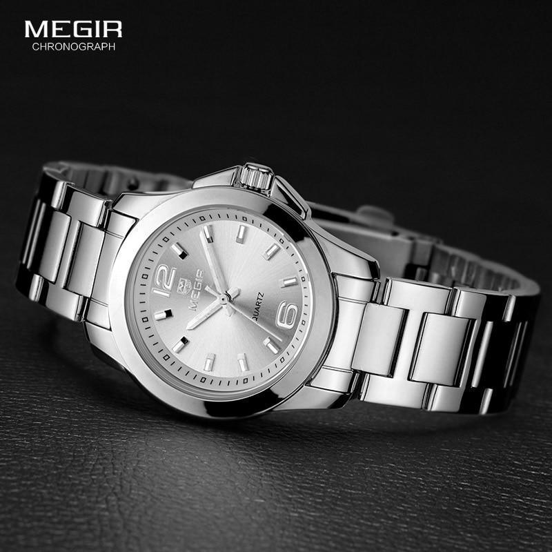 Elegant Silver Round Women's Waterproof Quartz Watch