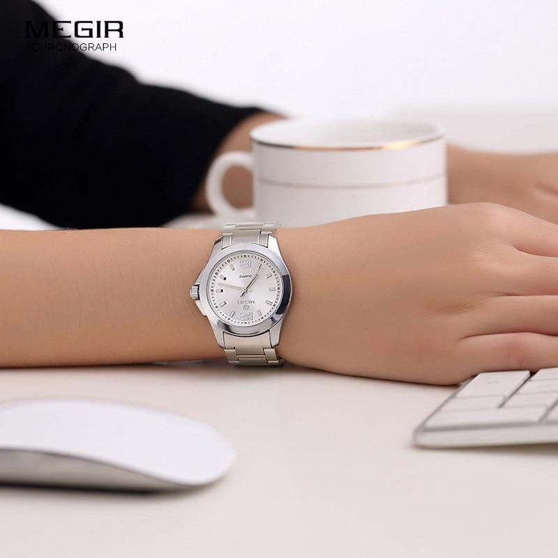 Elegant Silver Round Women's Waterproof Quartz Watch