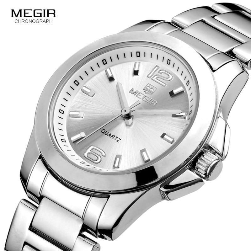 Elegant Silver Round Women's Waterproof Quartz Watch