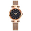 Luxury Simple Women Quartz Magnetic Wristwatch - Starry Sky Design