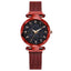 Luxury Simple Women Quartz Magnetic Wristwatch - Starry Sky Design