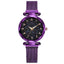 Luxury Simple Women Quartz Magnetic Wristwatch - Starry Sky Design