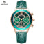 Luxury Green Business Women's Quartz Watch with Leather Strap