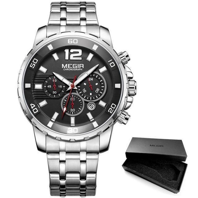 Luxury Men's Gold Quartz Analogue Wristwatch