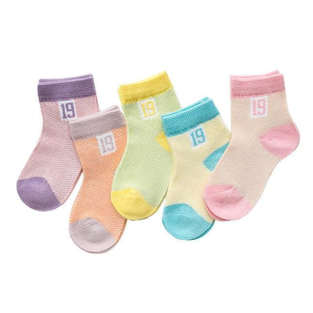 5 Paires de Chaussettes en Coton Mignonnes pour Bébés et Tout-Petits