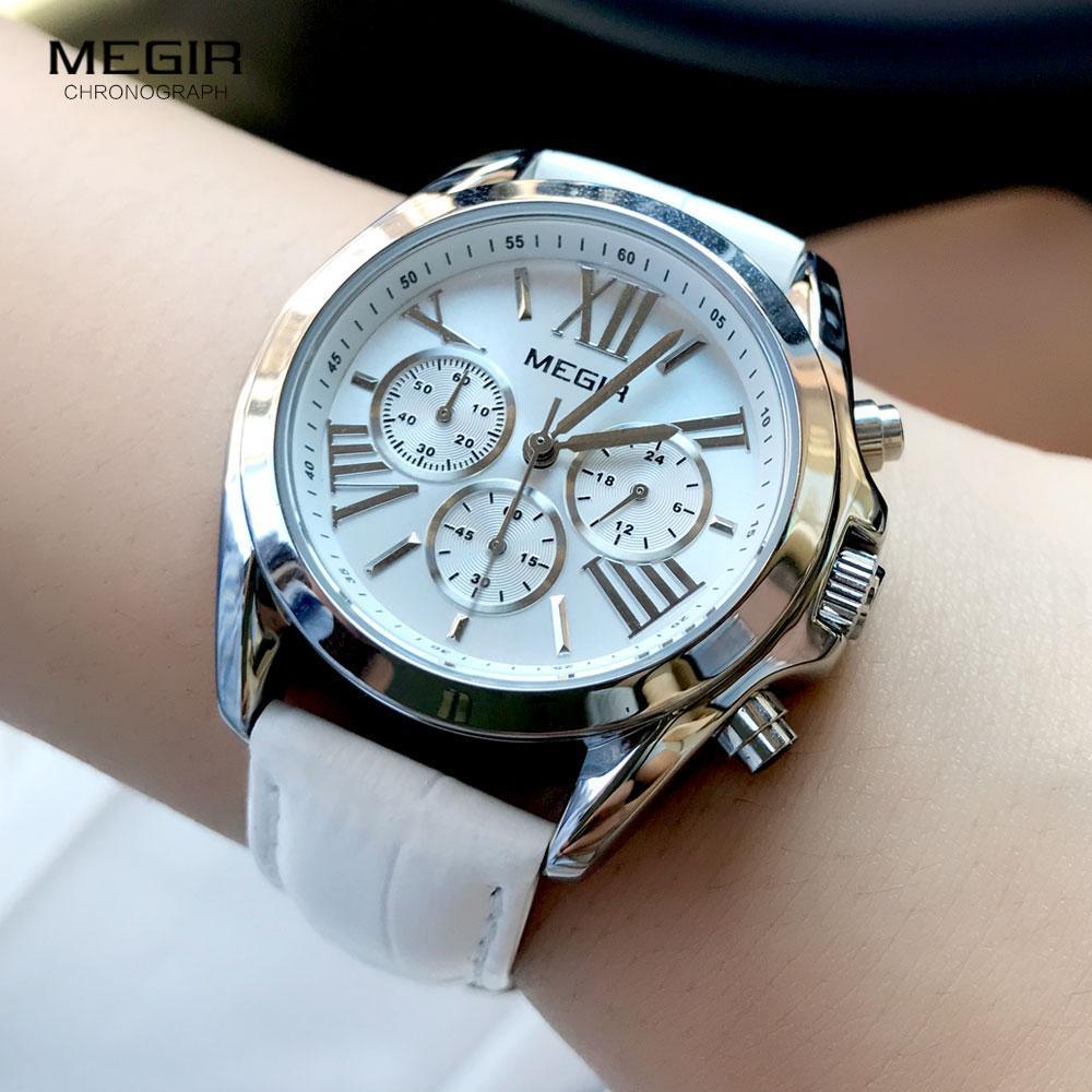 Montre de luxe blanche pour femmes en quartz étanche