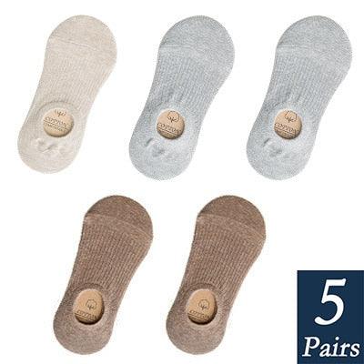 Calcetines de mujer de algodón premium sin costura y antideslizantes