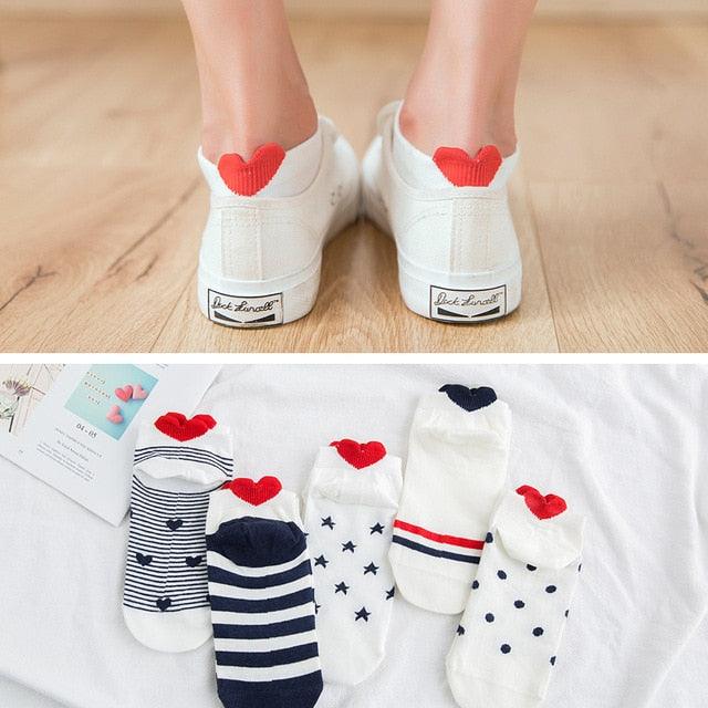 5 Pairs Cute Cartoon Animal Ankle Socks for Women