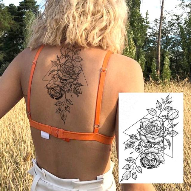 Tatouages Temporaires de Fleurs Réalistes pour Femmes - Art Corporel Imperméable