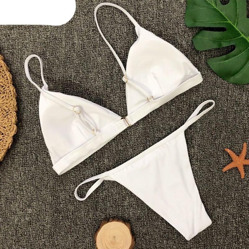 Ensemble de bikini push-up uni pour femmes