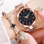 Luxury Simple Women Quartz Magnetic Wristwatch - Starry Sky Design