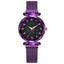 Luxury Simple Women Quartz Magnetic Wristwatch - Starry Sky Design
