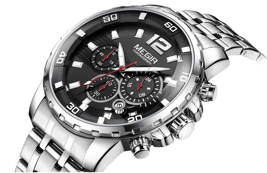 Luxury Men's Gold Quartz Analogue Wristwatch
