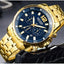 Luxury Men's Gold Quartz Analogue Wristwatch