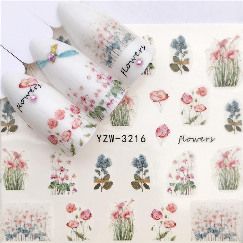 Diseños de Animales Florales Calcomanías de Uñas de Transferencia de Agua