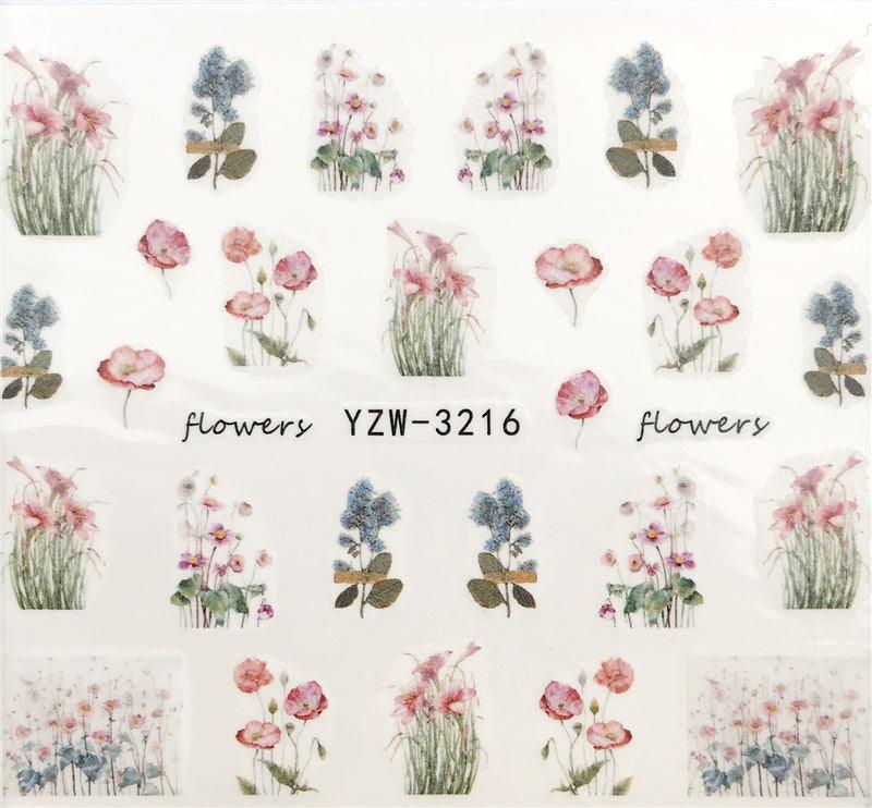 Diseños de Animales Florales Calcomanías de Uñas de Transferencia de Agua