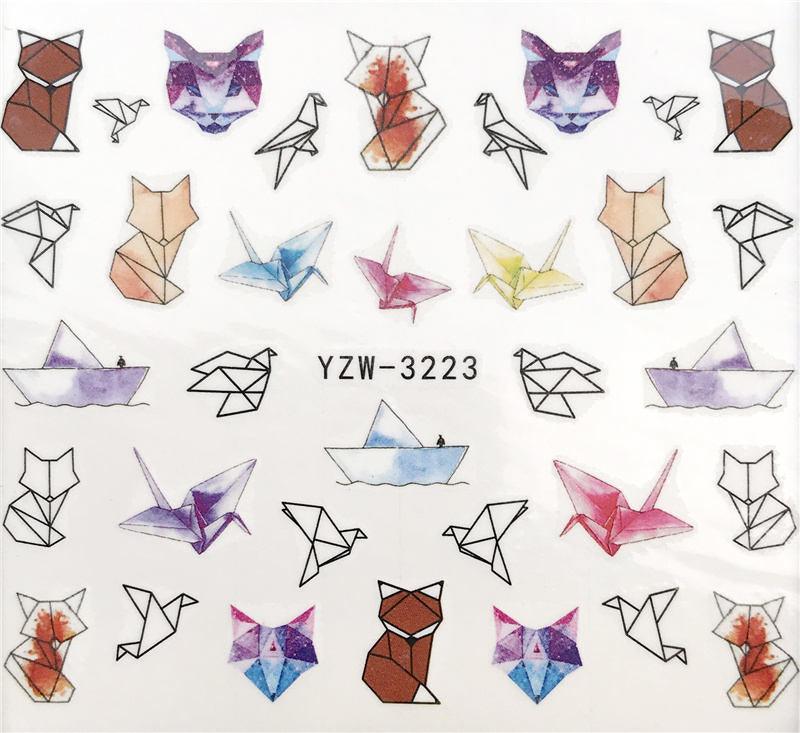 Diseños de Animales Florales Calcomanías de Uñas de Transferencia de Agua