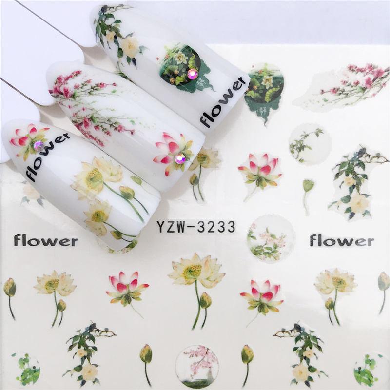 Diseños de Animales Florales Calcomanías de Uñas de Transferencia de Agua