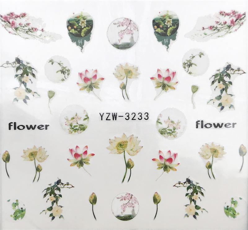 Diseños de Animales Florales Calcomanías de Uñas de Transferencia de Agua