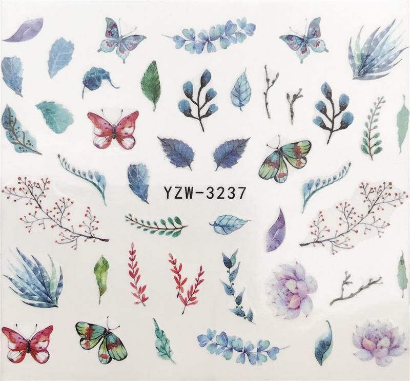 Diseños de Animales Florales Calcomanías de Uñas de Transferencia de Agua