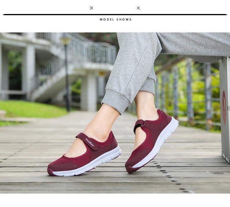 Baskets respirantes d'été pour femmes - Chaussures plates légères