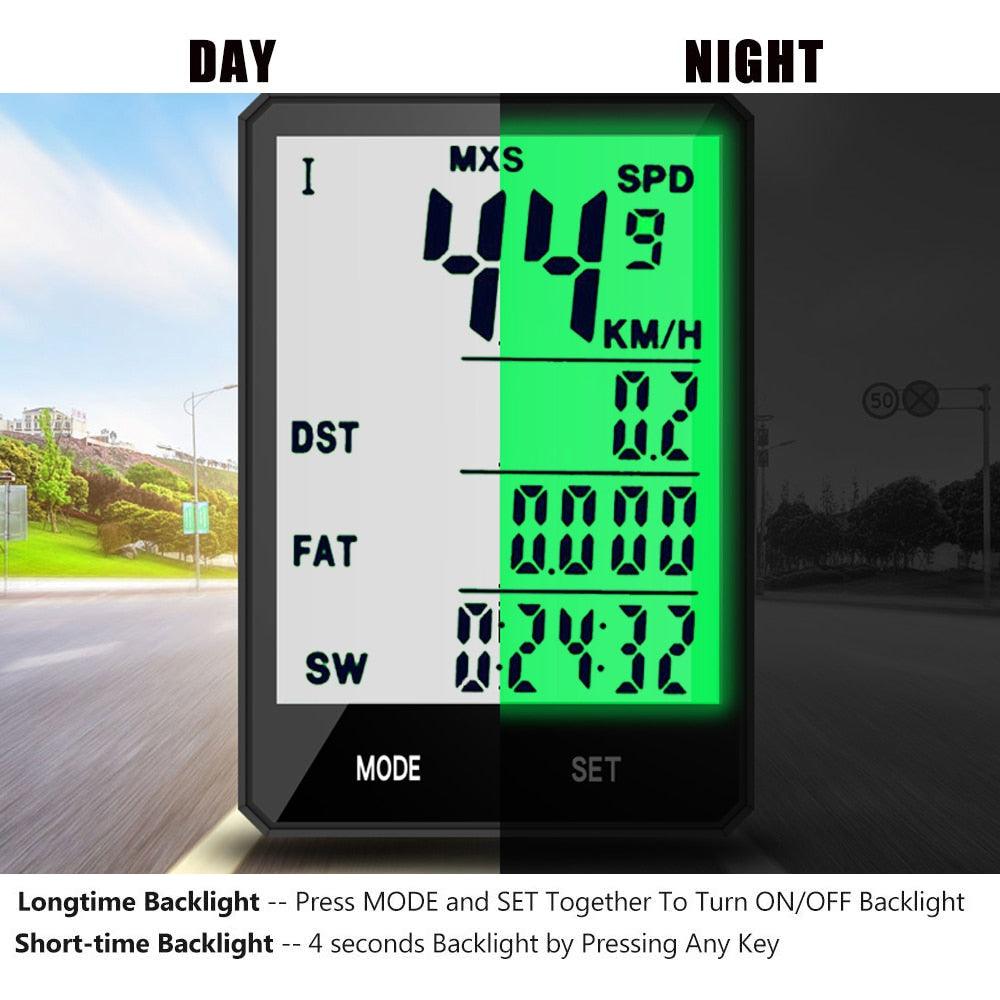 Advanced Waterproof Bicycle Computer - Wireless & Wired Speedometer with LCD Display and 20 Functions - Korvel
