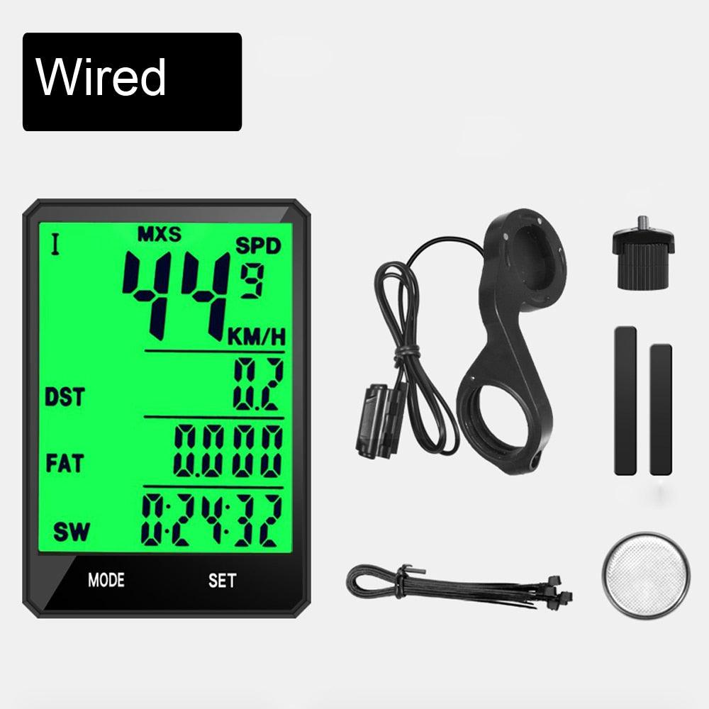 Advanced Waterproof Bicycle Computer - Wireless & Wired Speedometer with LCD Display and 20 Functions - Korvel