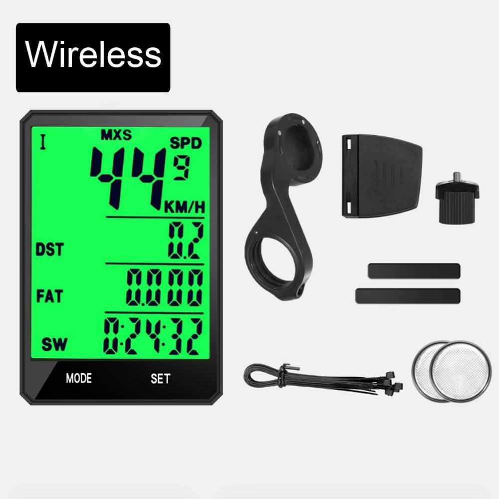 Advanced Waterproof Bicycle Computer - Wireless & Wired Speedometer with LCD Display and 20 Functions - Korvel