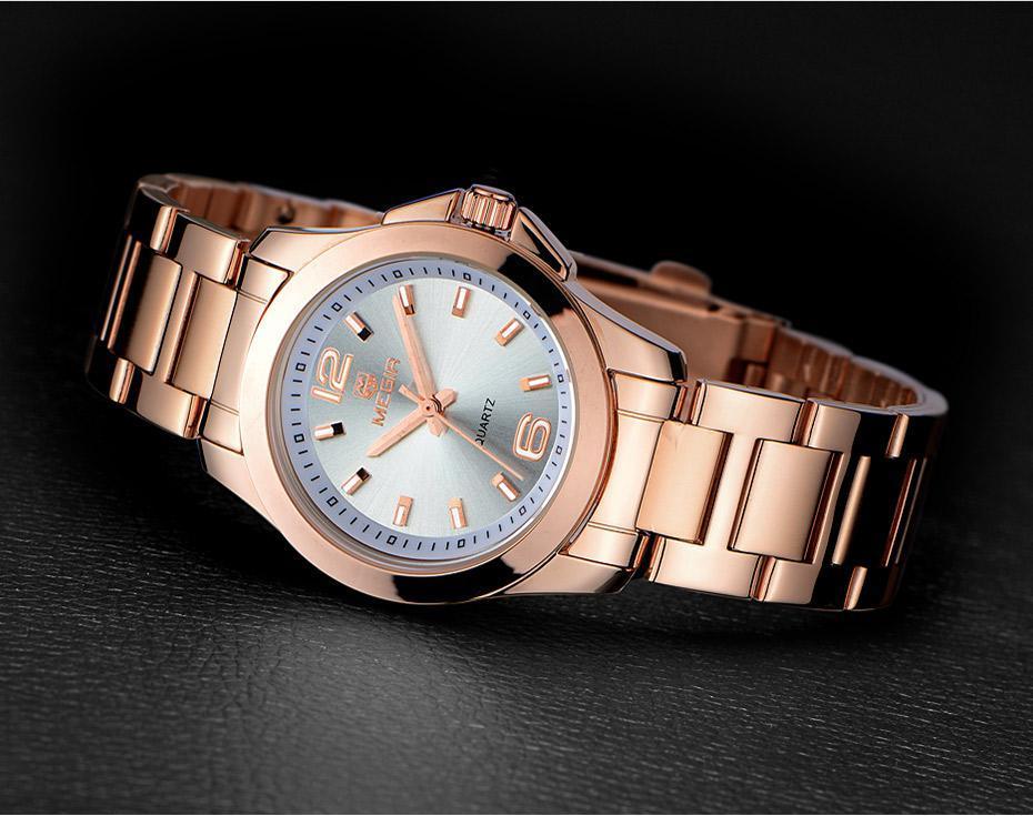 Reloj de Cuarzo para Mujeres en Negro y Plata Elegante - Diseño Impermeable