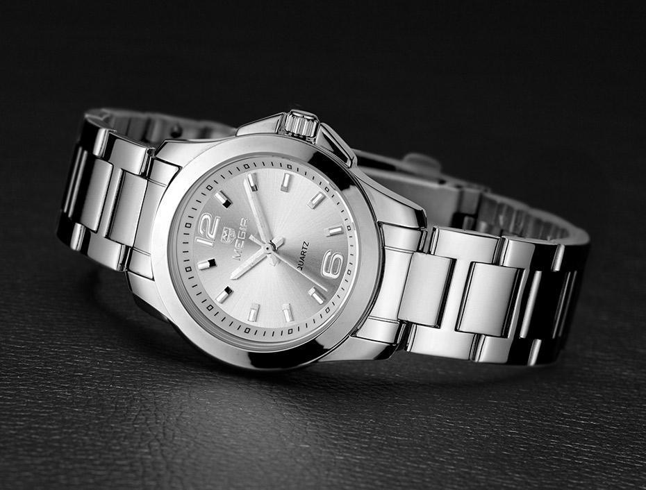 Reloj de Cuarzo para Mujeres en Negro y Plata Elegante - Diseño Impermeable
