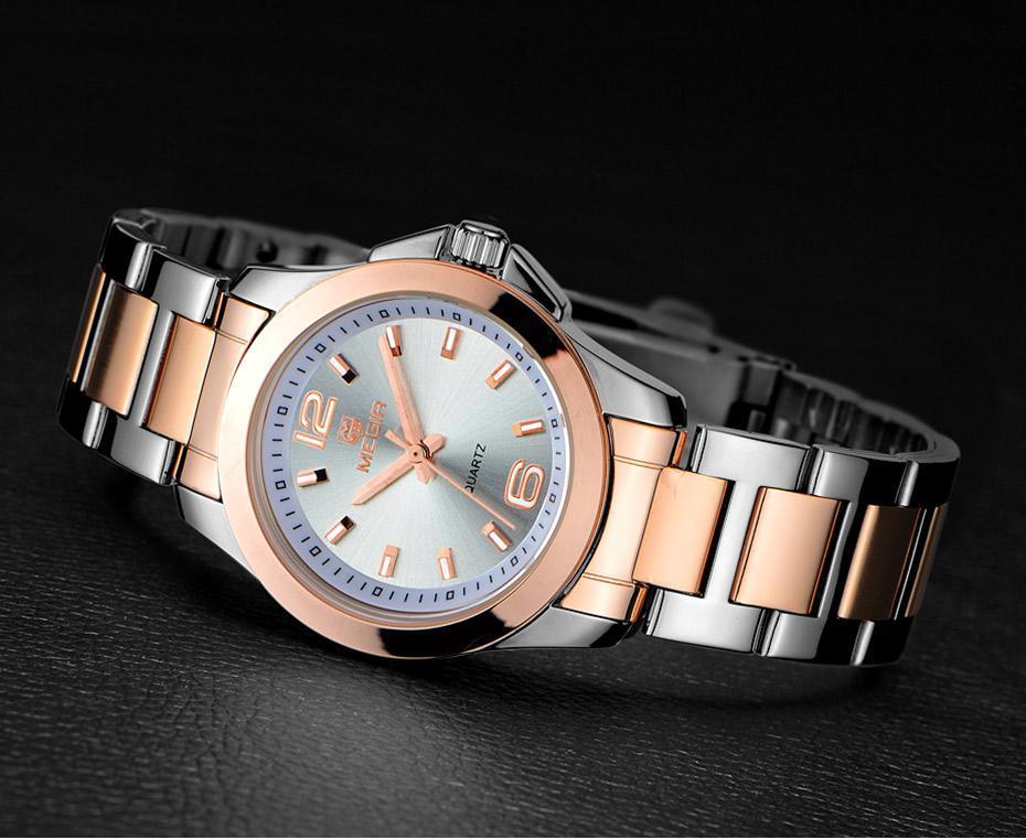 Reloj de Cuarzo para Mujeres en Negro y Plata Elegante - Diseño Impermeable