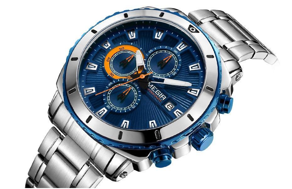 Reloj de Cuarzo de Negocios de Lujo para Hombre - Elegante Cronógrafo de Acero Inoxidable