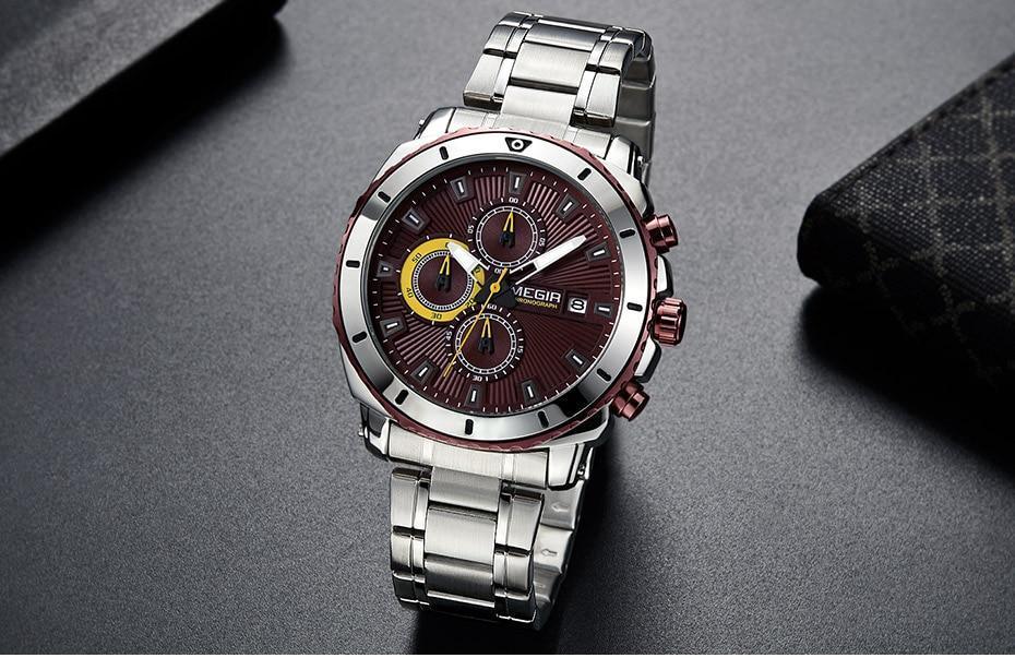 Reloj de Cuarzo de Negocios de Lujo para Hombre - Elegante Cronógrafo de Acero Inoxidable