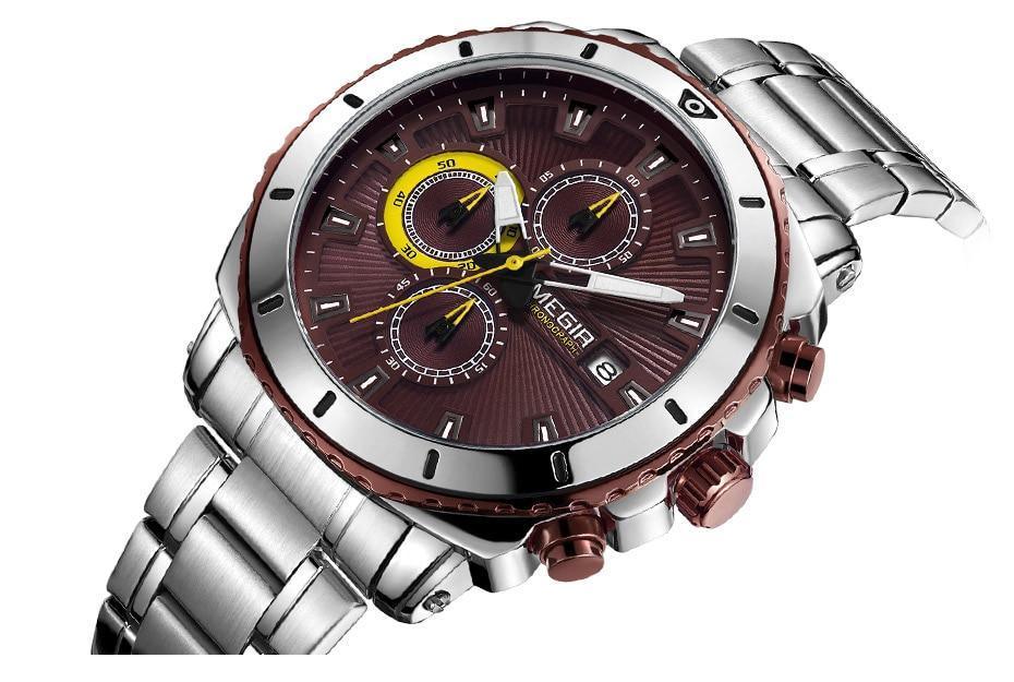 Reloj de Cuarzo de Negocios de Lujo para Hombre - Elegante Cronógrafo de Acero Inoxidable