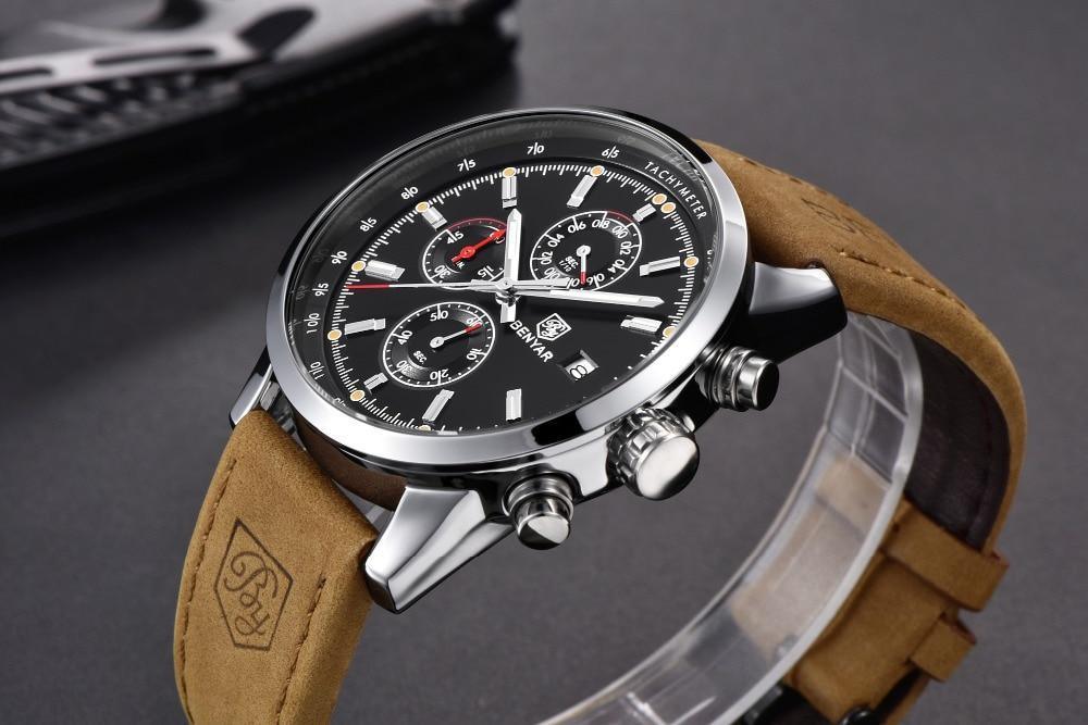 Premium Men's Quartz Chronograph Watch - Waterproof Luxury Design - Korvel