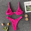 Ensemble de bikini sous-vêtement V-bar néon pour femmes