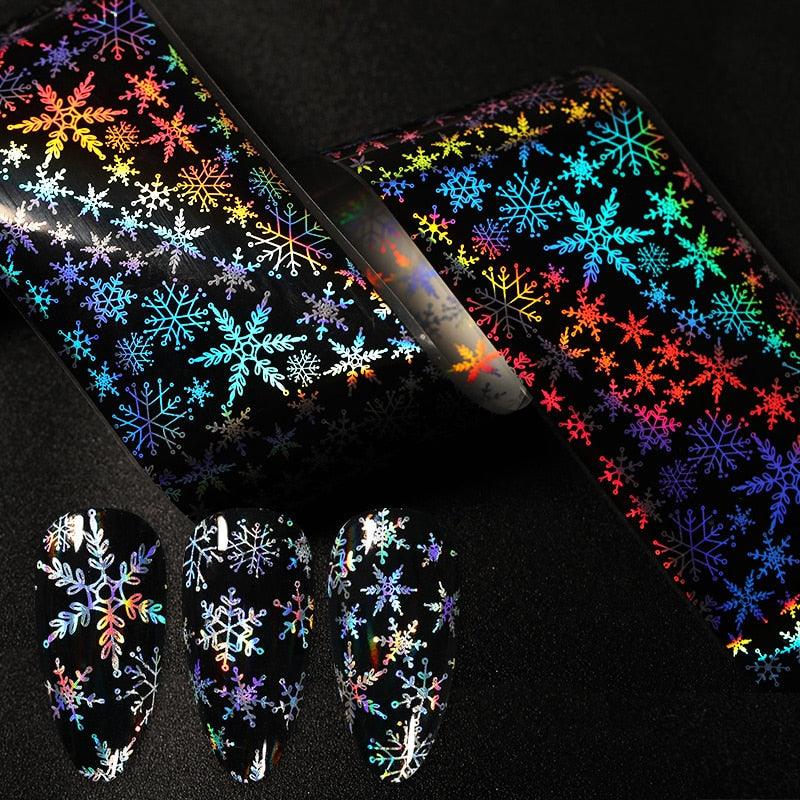 Christmas Silver Snowflakes Nail Art Foil Transfer Stickers