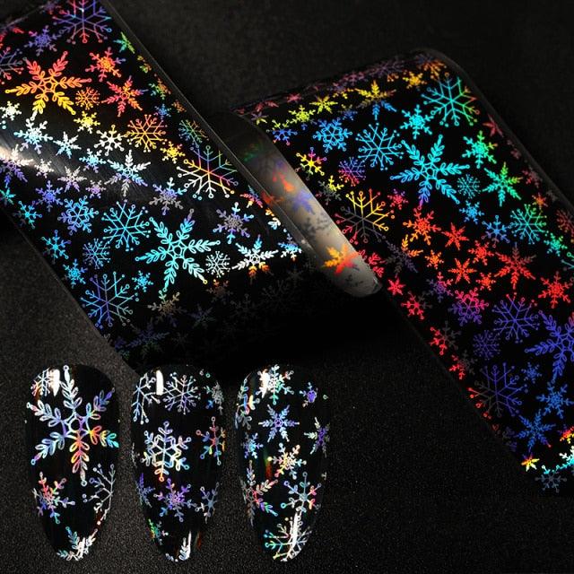 Christmas Silver Snowflakes Nail Art Foil Transfer Stickers