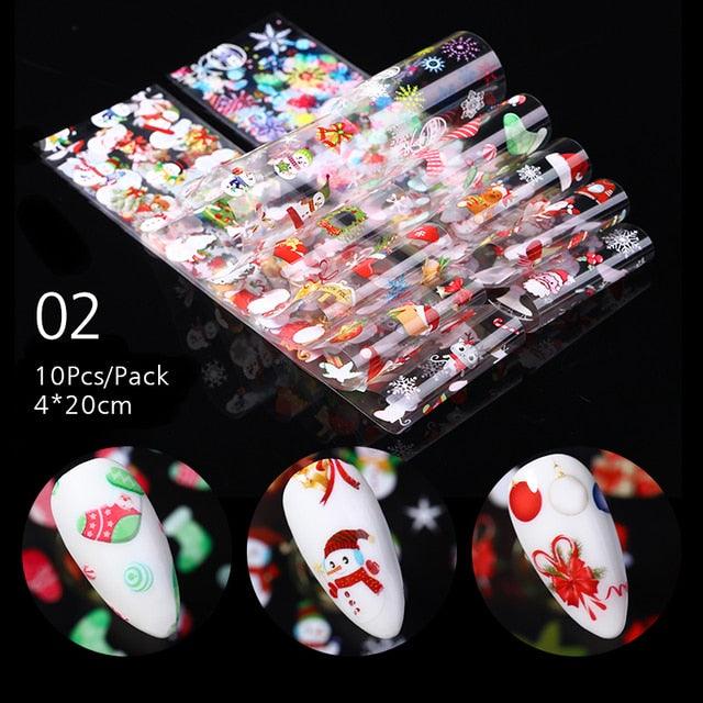 Christmas Silver Snowflakes Nail Art Foil Transfer Stickers