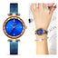 Montre analogique élégante en or rose pour femme avec bracelet en acier inoxydable