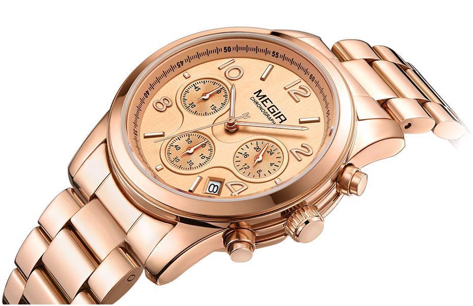 Montre Quartz Multifonctionnelle de Luxe pour Femmes - Étanche et Élégante