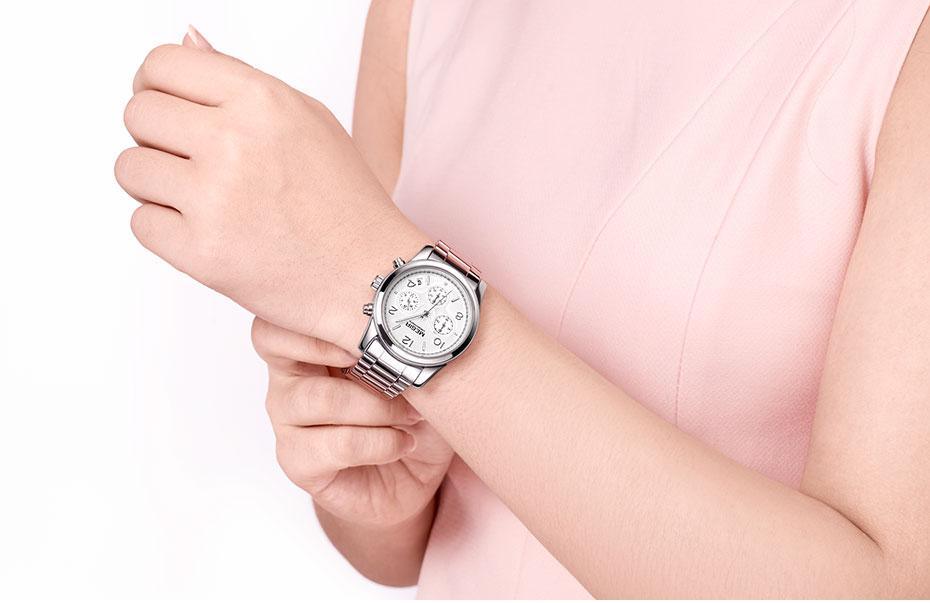 Montre Quartz Multifonctionnelle de Luxe pour Femmes - Étanche et Élégante