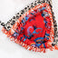 Vintage Print Handwork Bikini Set with Ruffles