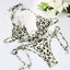Vintage Print Handwork Bikini Set with Ruffles