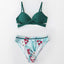 Ensemble de bikini push-up floral pour femmes - Maillot de bain deux pièces élégant