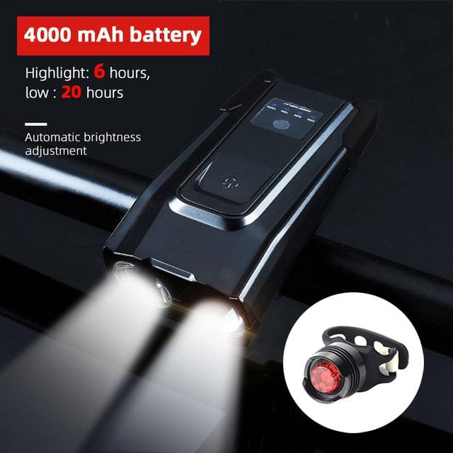 Ultra-Bright 800 Lumen Bicycle Light Set with Rechargeable Battery and Horn - Korvel