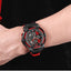 Modern Men's Black Quartz Sports Watch with Silicone Strap