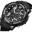 Modern Men's Black Quartz Sports Watch with Silicone Strap